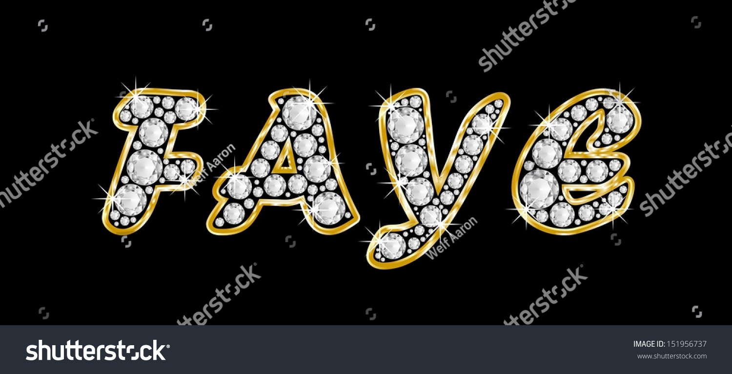 The Name Faye Made Of A Shiny Diamonds Style Font, Brilliant Gem Stone ...