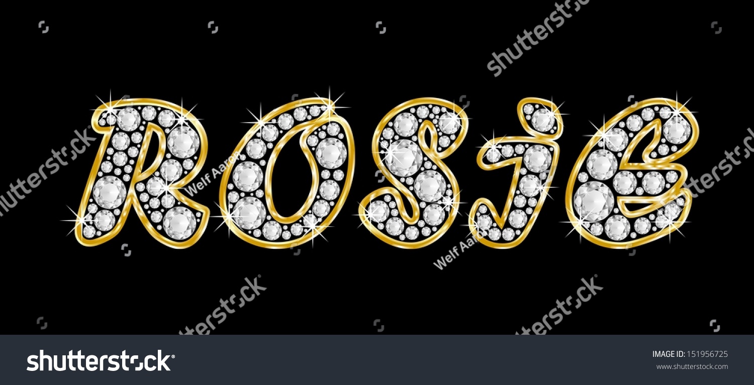 Name ROSIE Made Shiny Diamonds Style Stock Illustration 151956725 ...