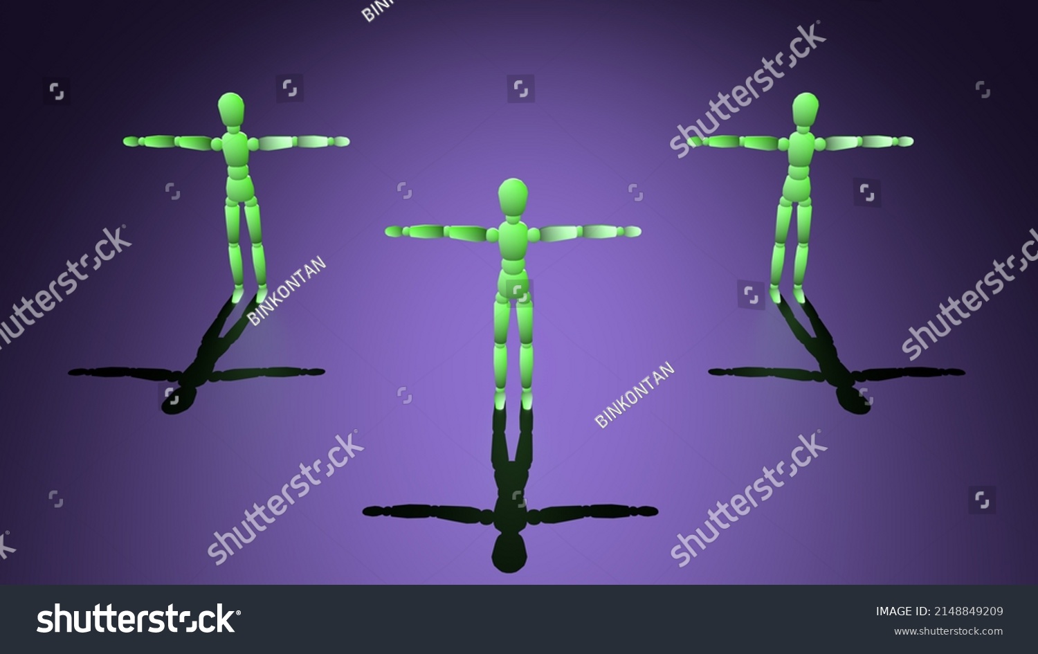 Neon Mannequin 3d Model 3d Render Stock Illustration 2148849209