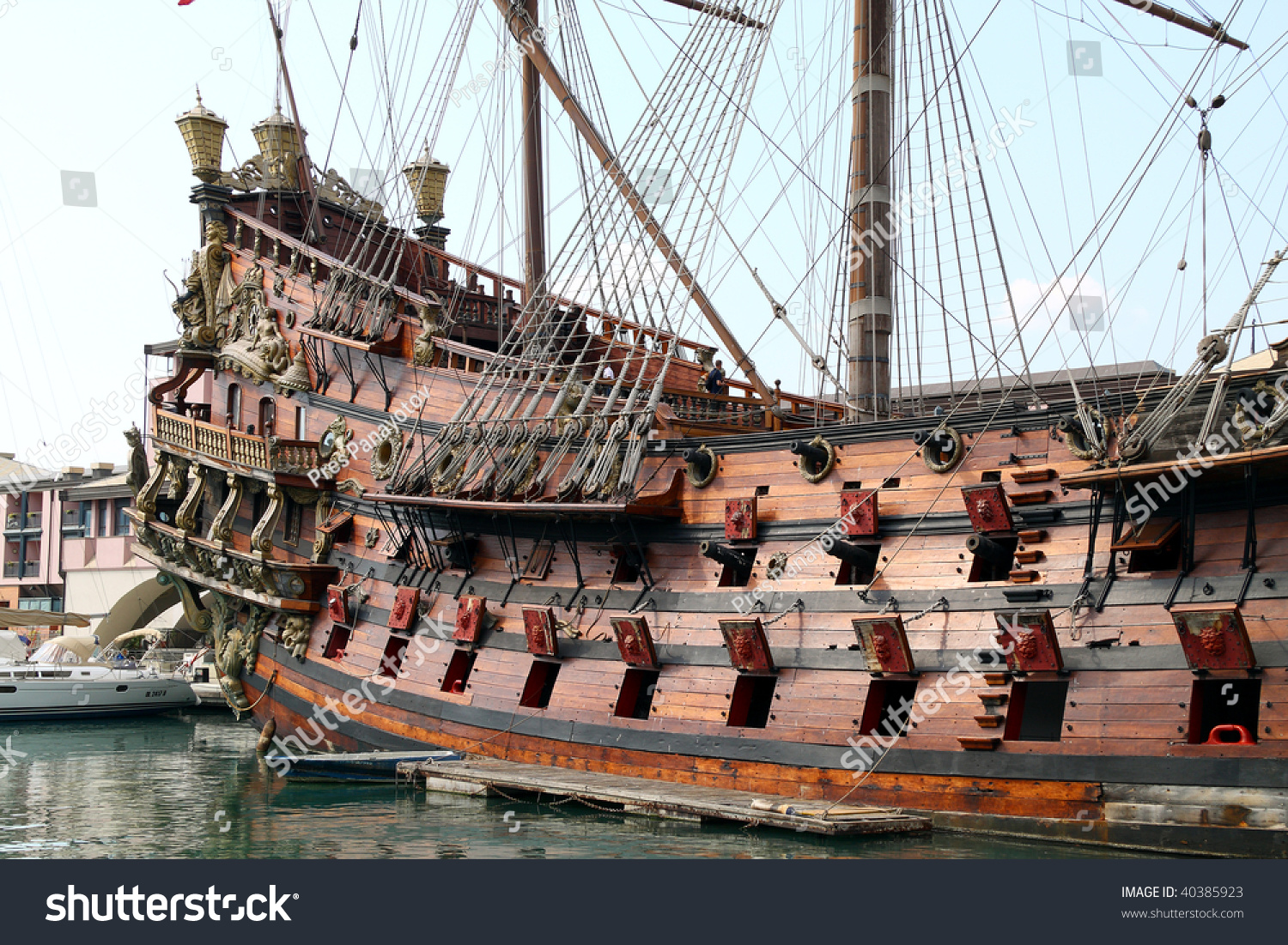 Neptune Galeon Medieval Fashion Ship Port Stock Photo 40385923 ...