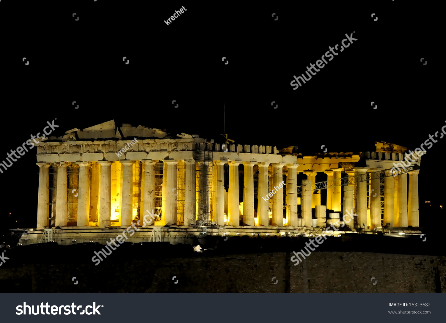 The Night View Of Parthenon, Greece Stock Photo 16323682 : Shutterstock