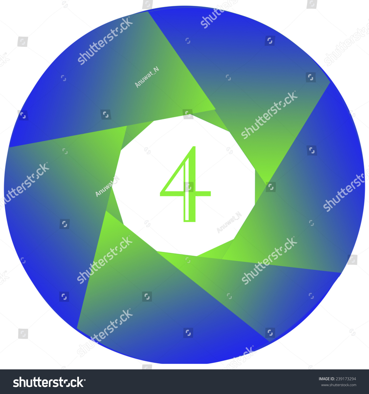 Number Circle On White Background Stock Illustration 239173294