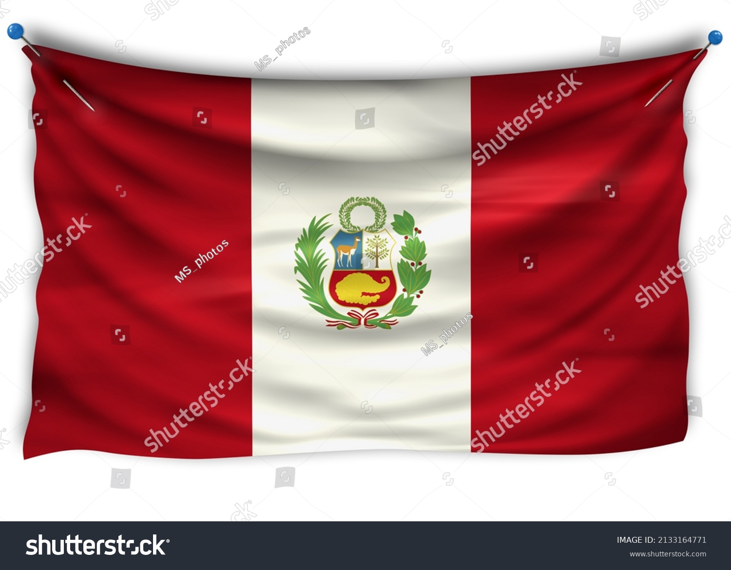 Official Flag Peru Patriotic Symbol Banner Stock Illustration ...