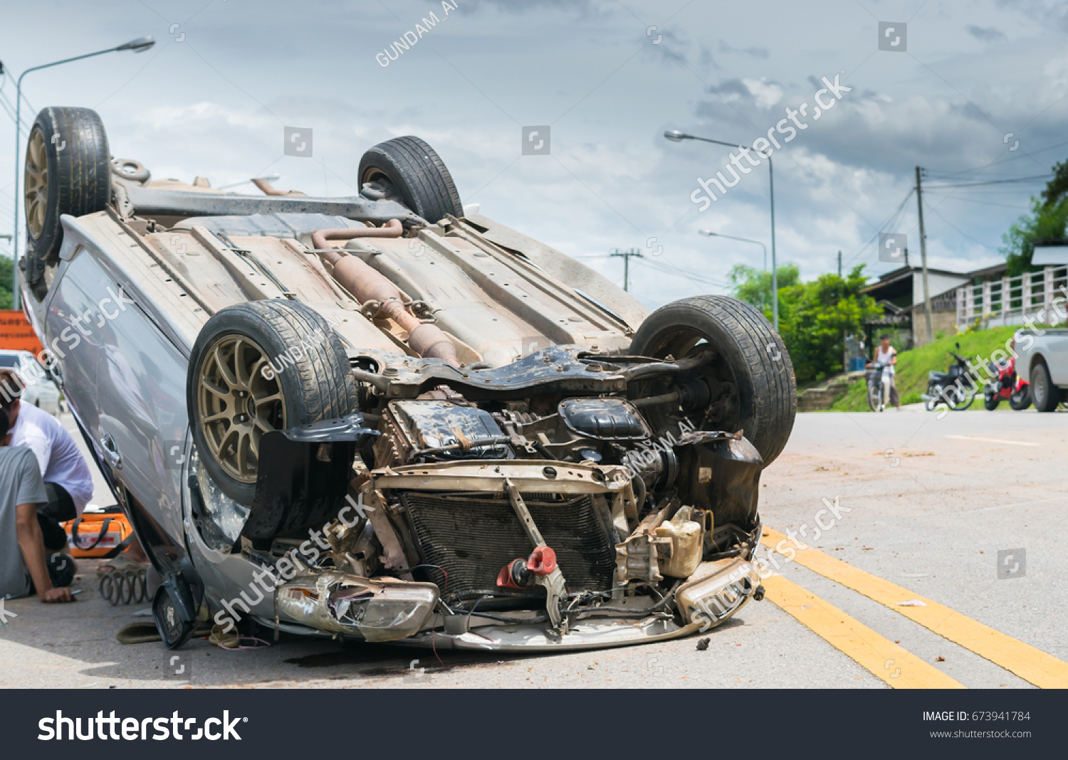 Overturned Car Images, Stock Photos & Vectors | Shutterstock