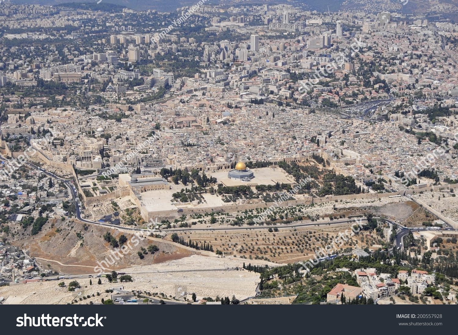 The Old City Of Jerusalem, Bird Eye View. September 5, 2012 Stock Photo ...