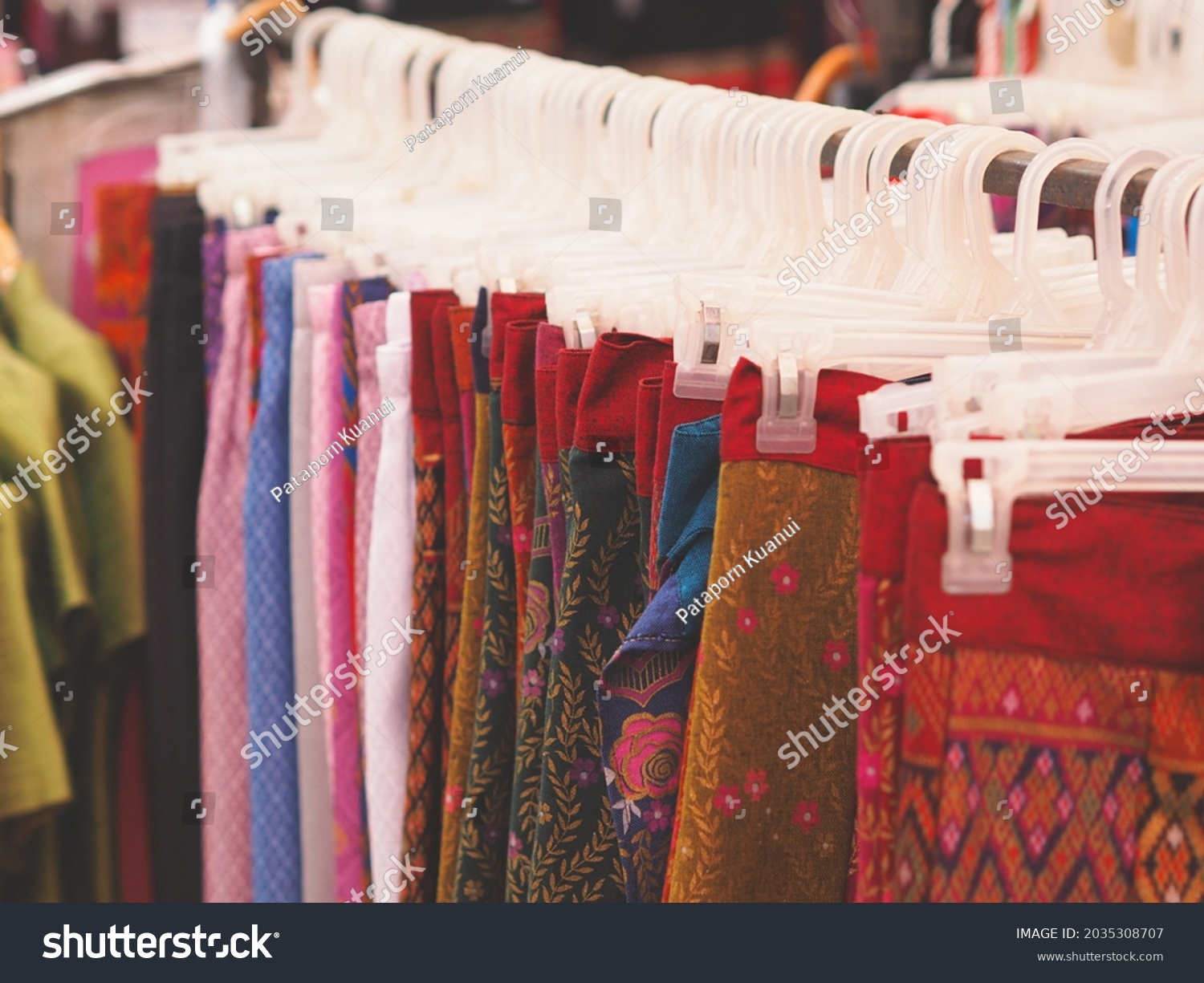 Oldschool Fashioned Clothes Hanging On Clothesline Stock Photo ...