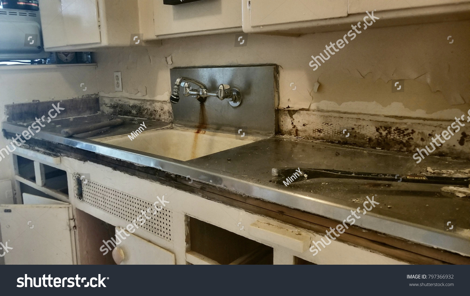 Old Sink Cabinet Crowbar On Dirty Stock Photo Edit Now 797366932