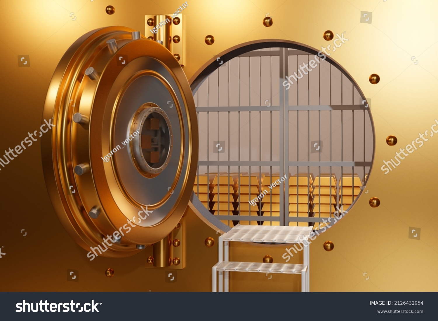 Open Door Huge Bank Vault Storage Stock Illustration 2126432954 ...