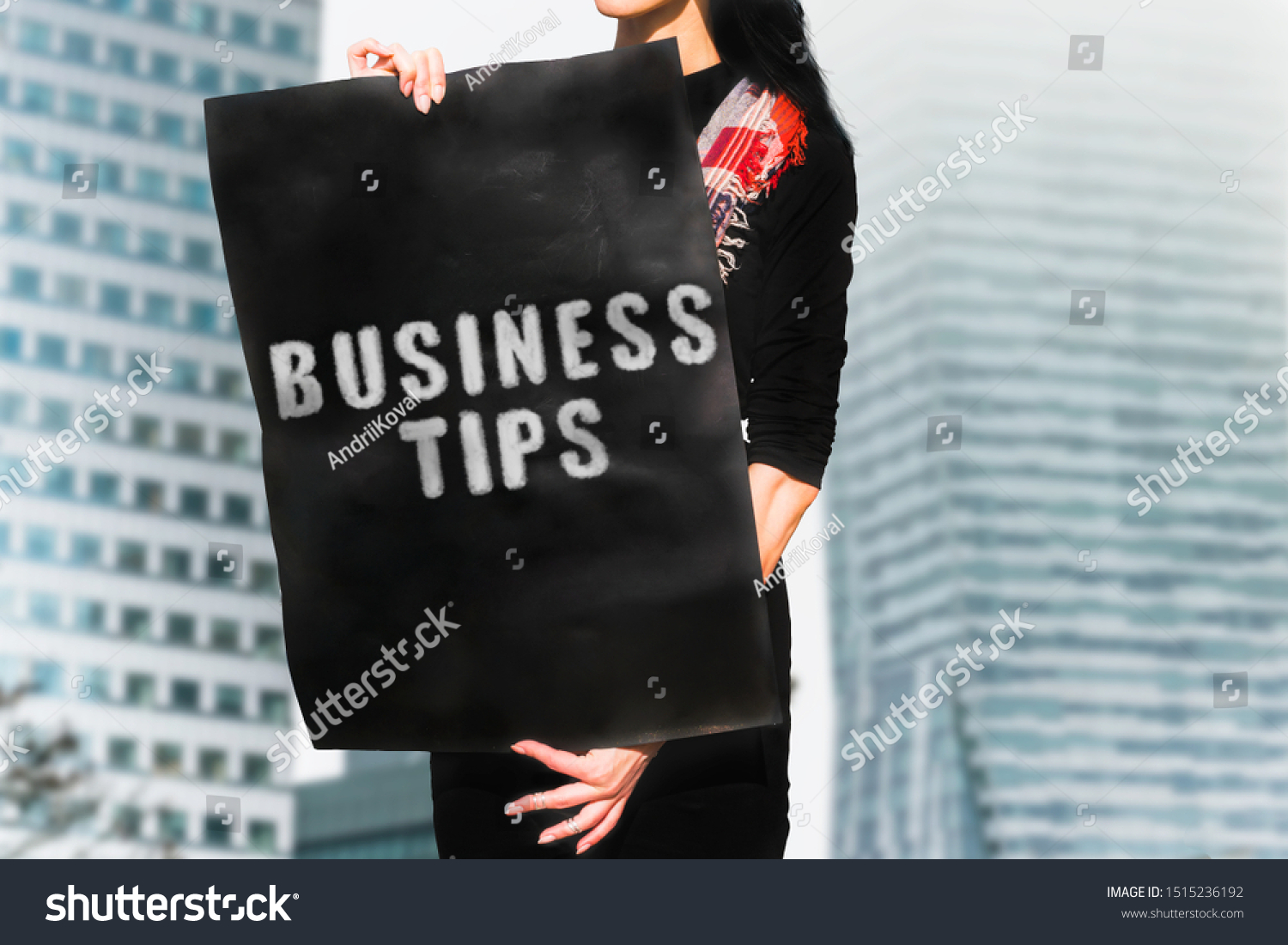 Phrase Business Tips Drawn On Black Stock Photo Edit Now 1515236192
