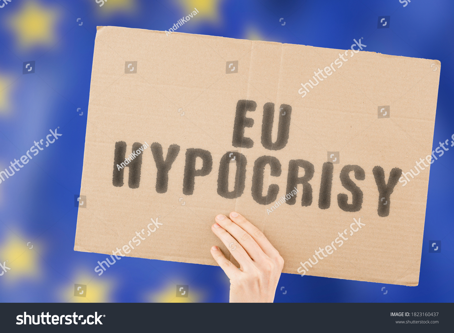 Phrase Eu Hypocrisy On Banner Mens Stock Photo 1823160437 | Shutterstock