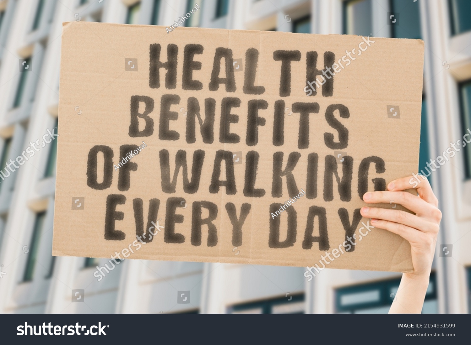 Phrase Health Benefits Walking Every Day Stock Photo 2154931599 ...