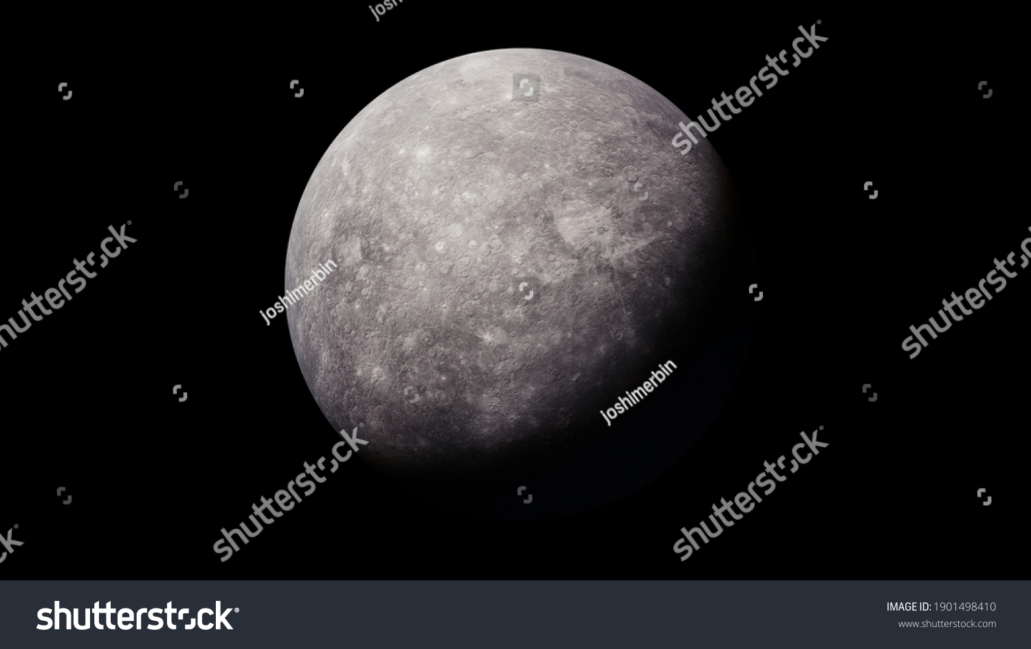 Planet Mercury High Surface Detail Craters Stock Illustration 