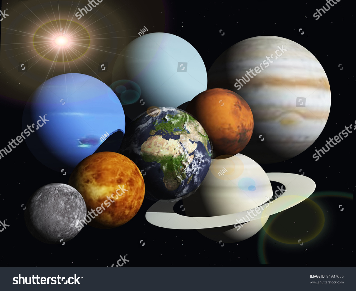 Planets Solar System Stock Illustration 94937656