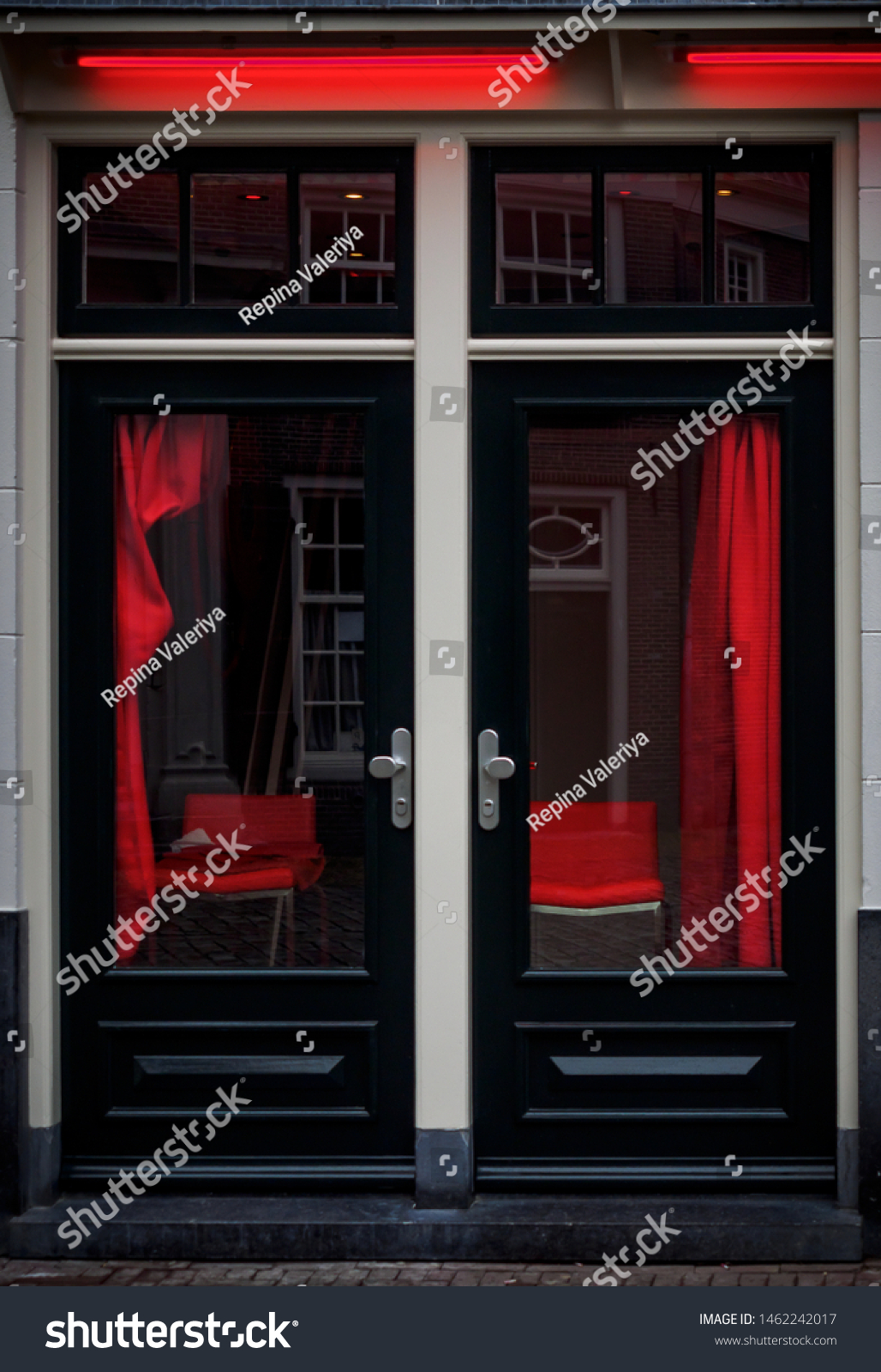 Red Light District Amsterdam Glass Doors Stock Photo Edit Now
