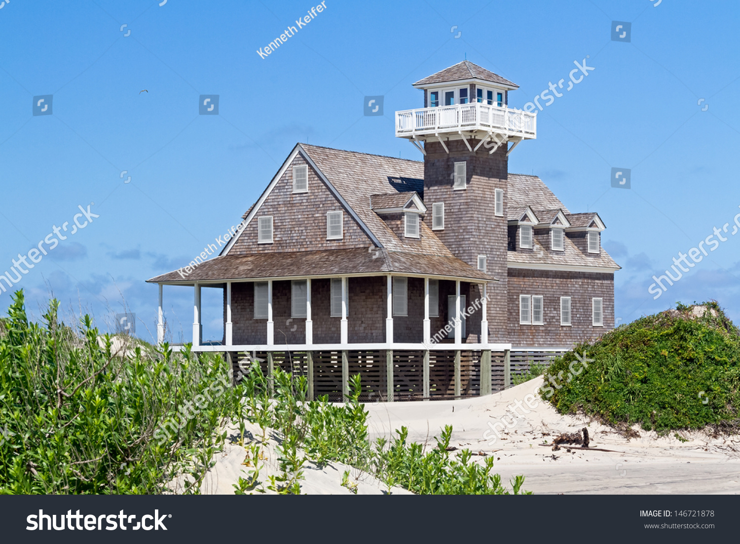 Restored Oregon Inlet Life Saving Station Stock Photo 146721878 ...