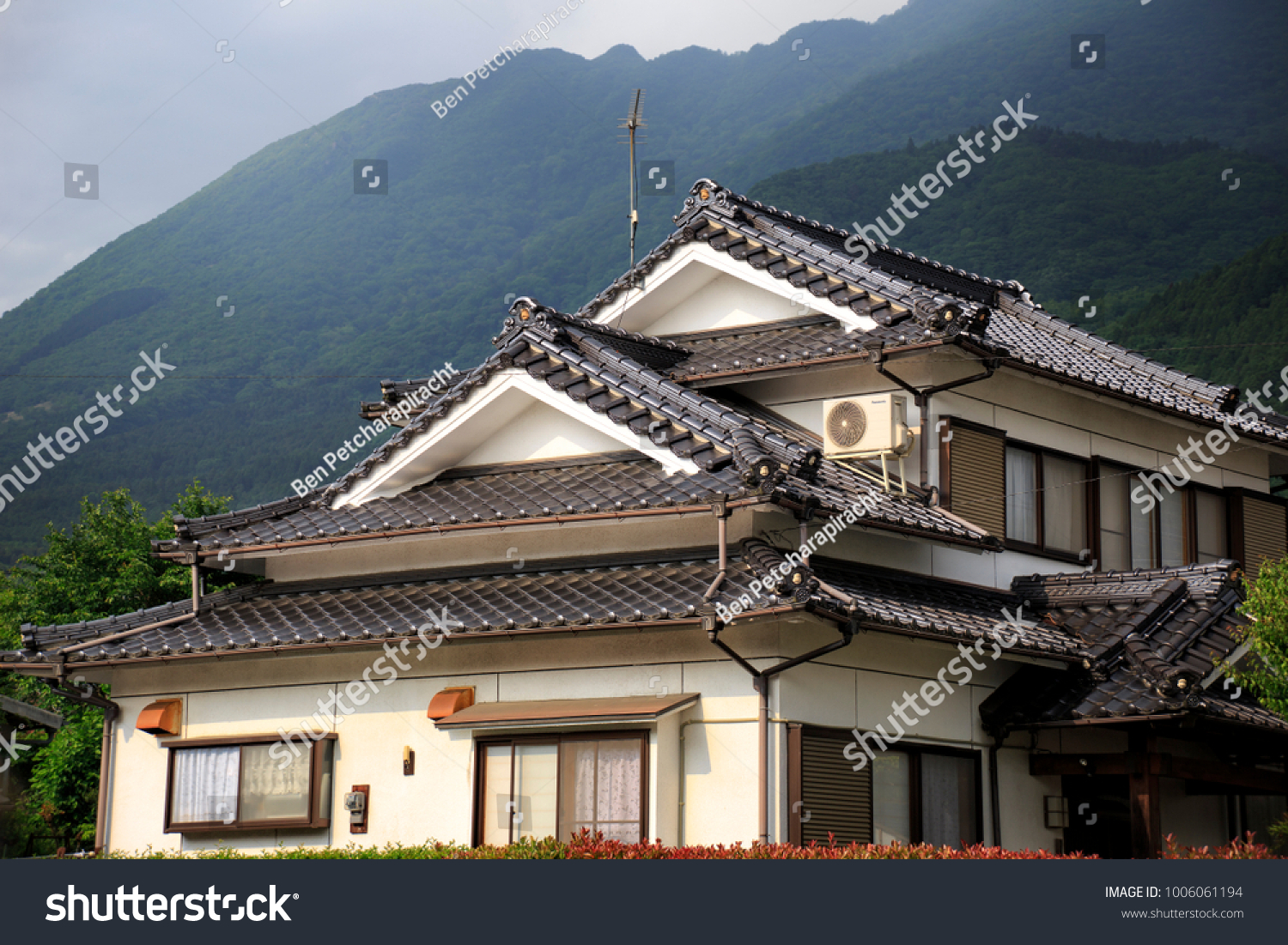 Rural Japanese House Traditional Roof Tile Buildings Landmarks Stock Image 1006061194