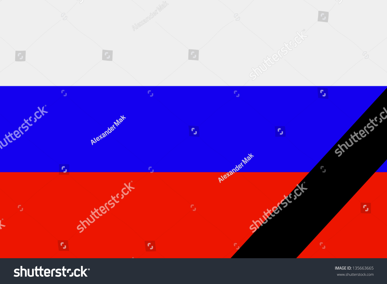 Flag Mourning Russian Flag 75