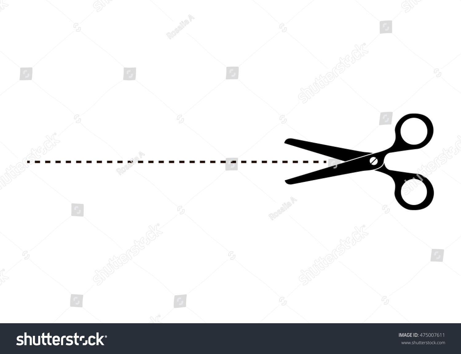 Scissors Icon Cut Here Symbol Scissors Stock Illustration 475007611 ...