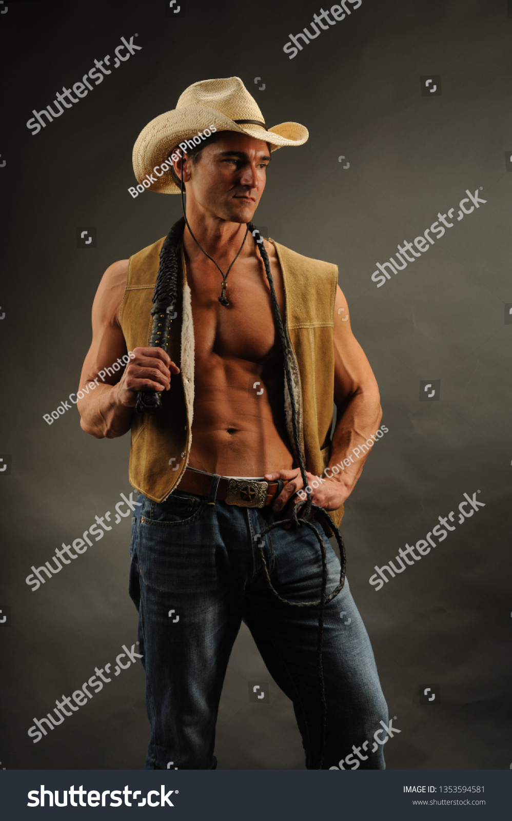 Erotic cowboy pose