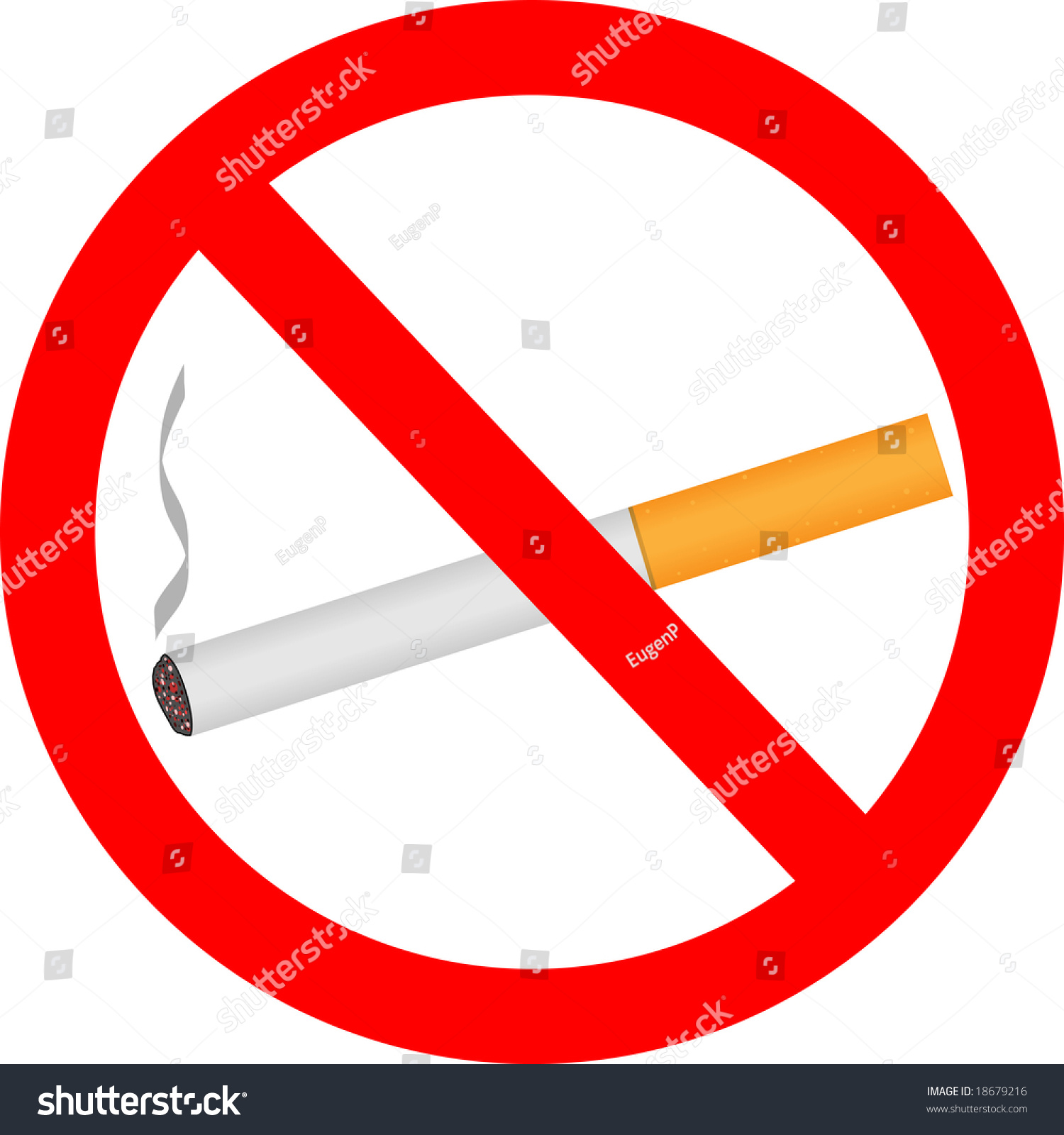 Sign Crossed Out Cigarette Forbidding Smoking Stock Illustration ...