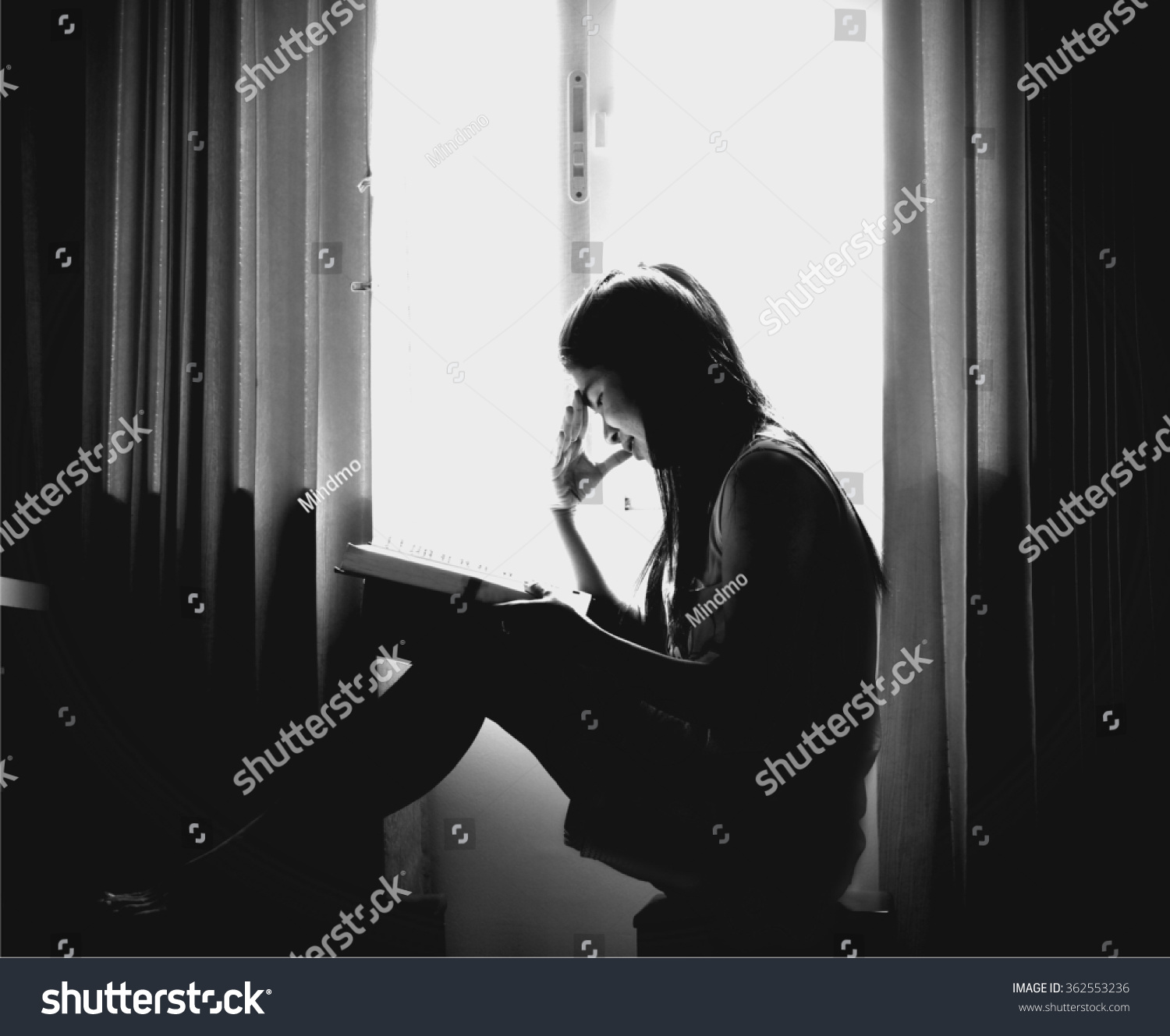 Silhouette Stressed Depressed Woman Worried Black Stock Photo (Edit Now ...