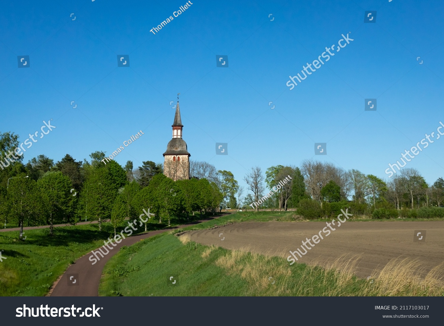 18 Olaf Ii Of Norway Images Stock Photos Vectors Shutterstock   Stock Photo The Spire Of St Olaf Church On The Aland Islands Rises Above The Trees In The Countryside 2117103017 