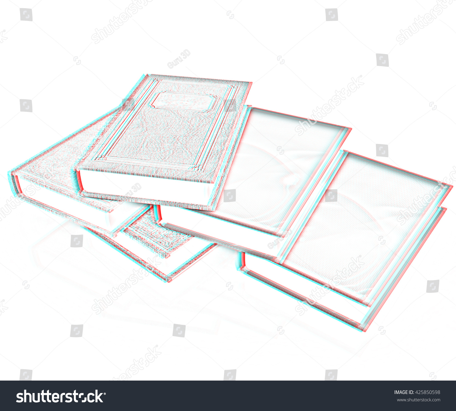 Stack Books On White Background Pencil Stock Illustration 425850598