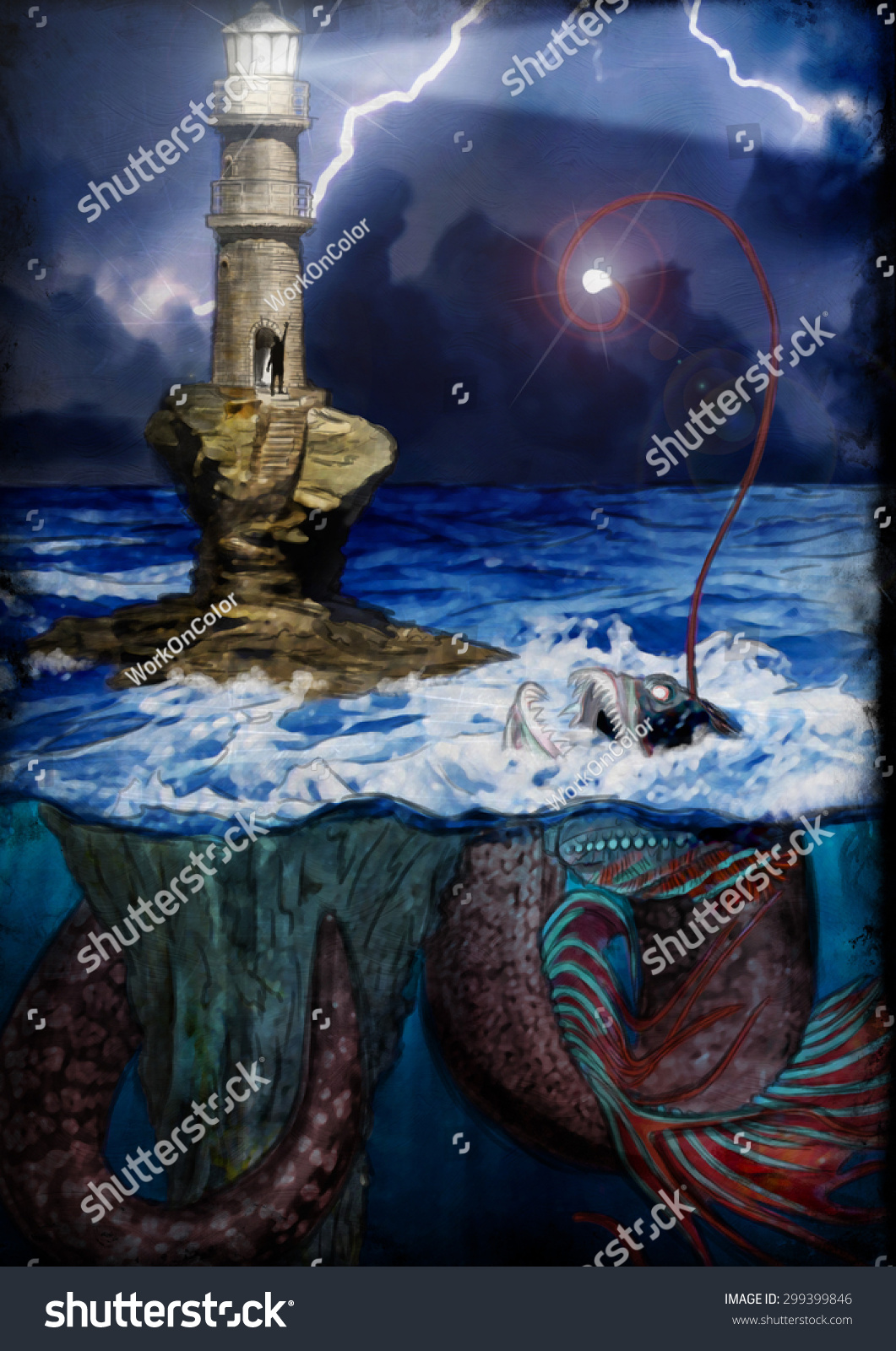 Summoning Dark Shadow Lighthouse Calling Leviathan Stock Illustration 299399846 Great backgrounds and photo backgrounds for design and adobe photoshop textures fabric 60 jpeg, 2480x3508 px. https www shutterstock com image illustration summoning dark shadow lighthouse calling leviathan 299399846