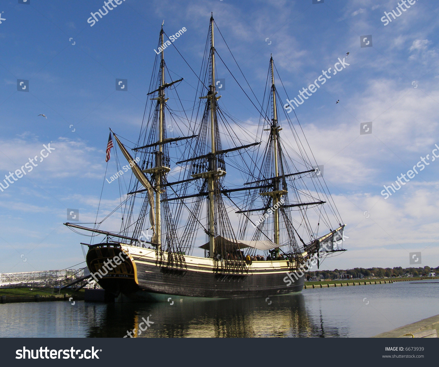 Tall Ship Friendship Docked Salem Massachusetts Stock Photo 6673939