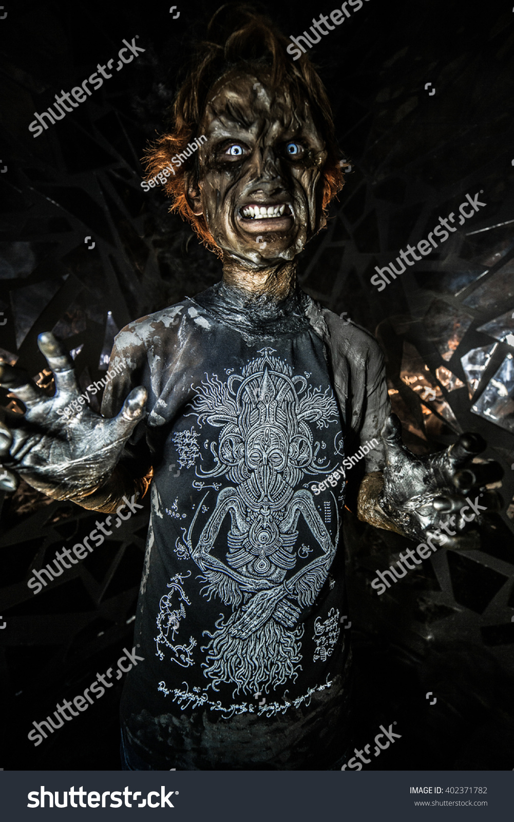 Terrible Monster Charred Face Witch Voodoo Stock Photo 402371782