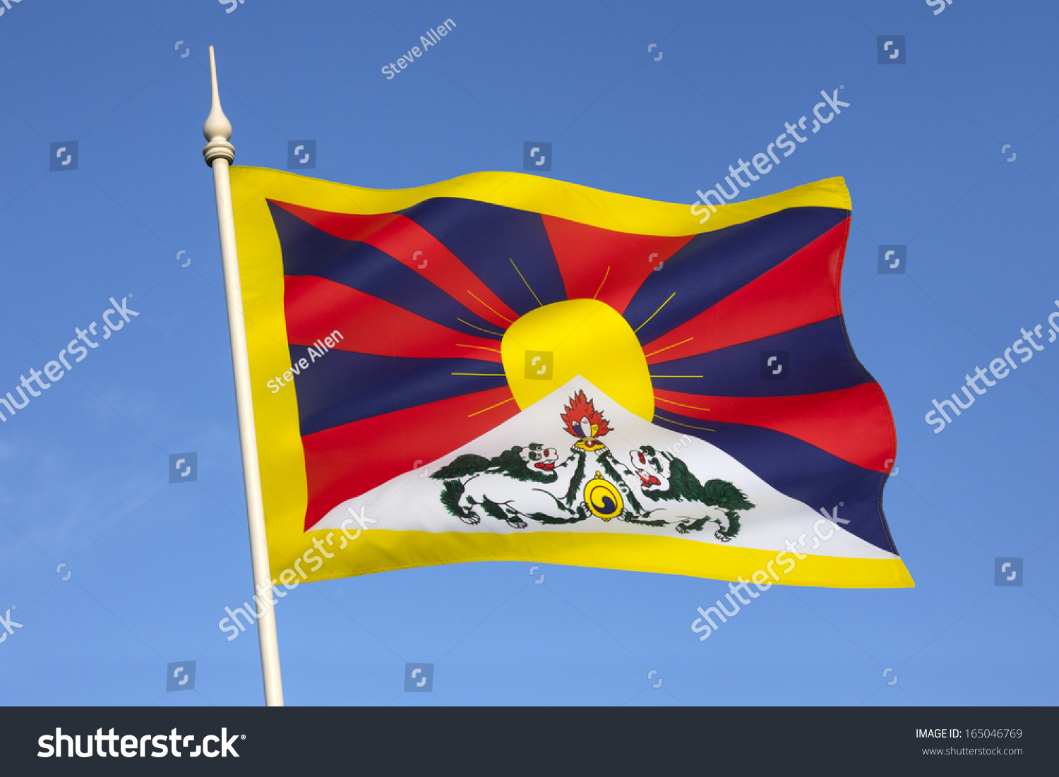 Tibetan Flag Snow Lion Flag Introduced Stock Photo 165046769 | Shutterstock