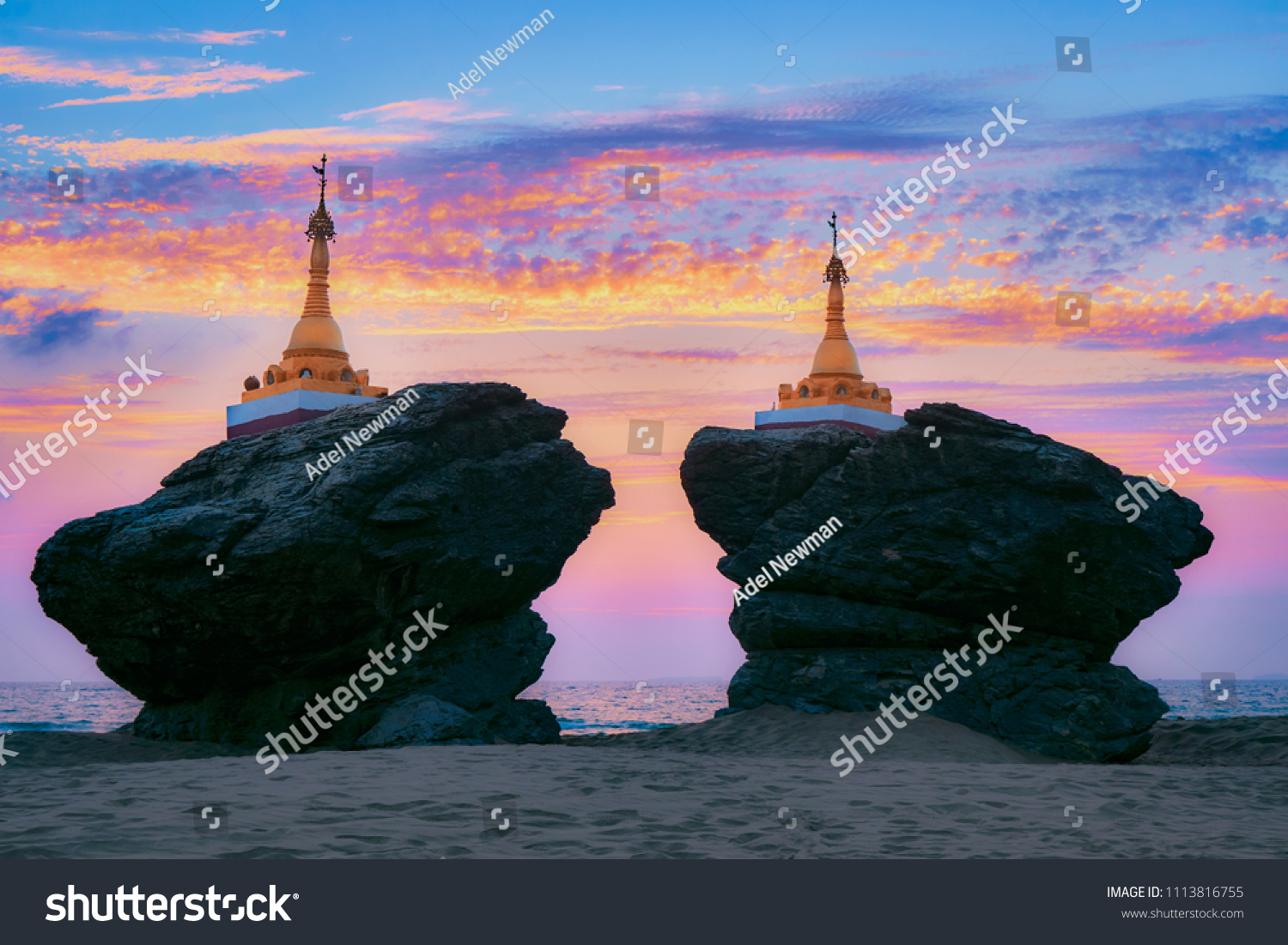 Twin Brother Sister Pagoda Ngwe Saung Stock Photo 1113816755 | Shutterstock