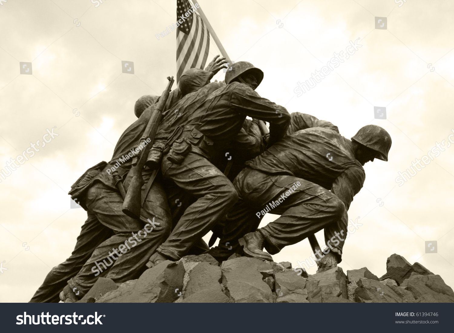 The United States Marine Corps War Memorial Depicting The Flag Raising ...