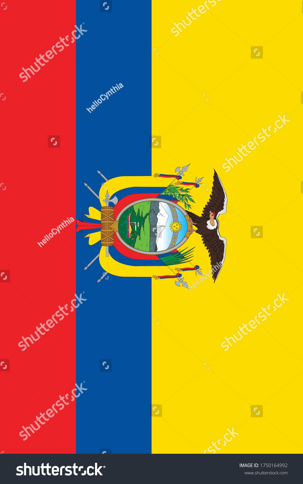 国旗の壁紙の背景にエクアドルの垂直国旗 のイラスト素材