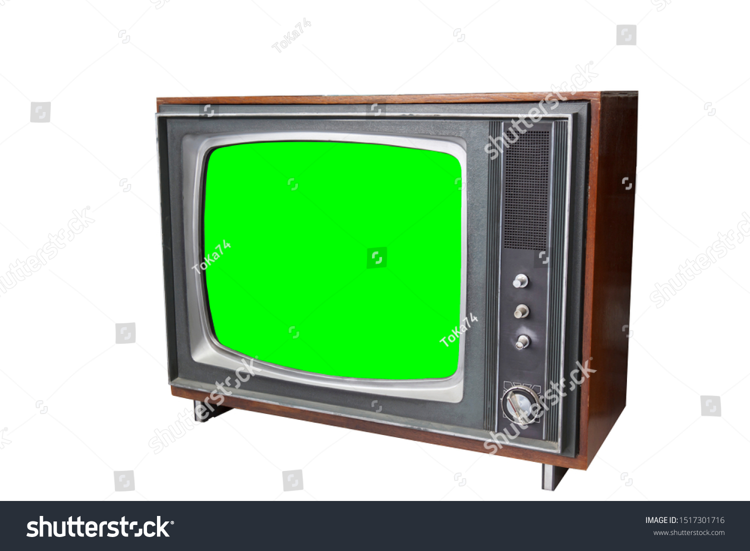 Vintage Television Chroma Green Screen Tv 스톡 사진 1517301716 | Shutterstock