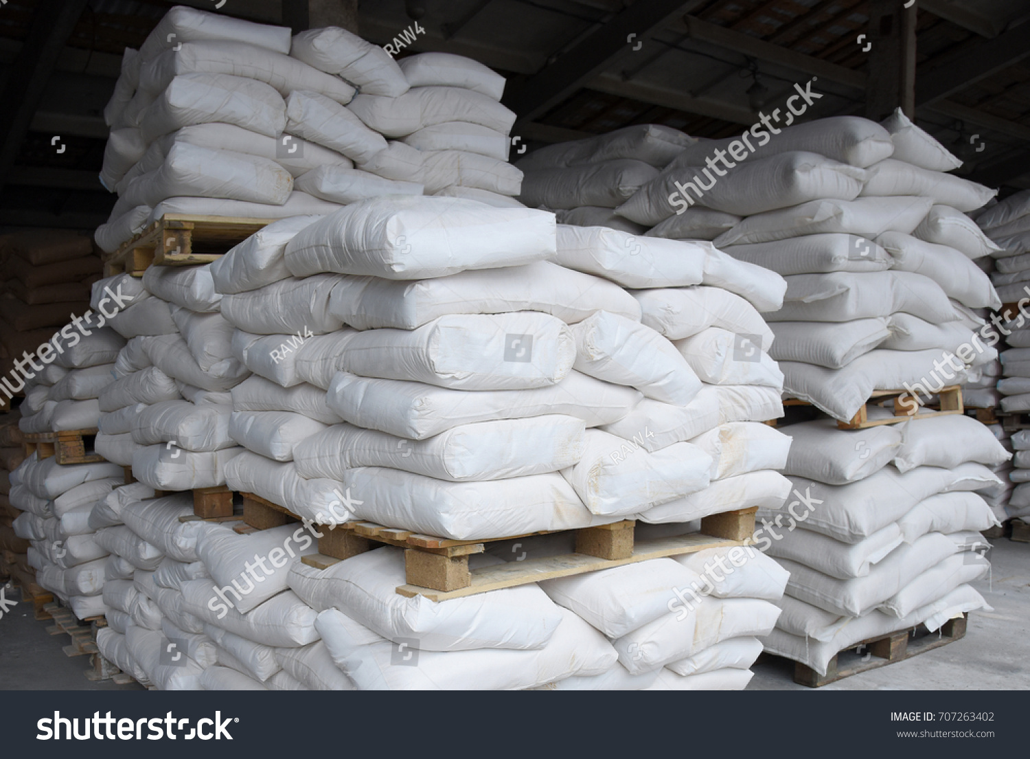 Warehouse Big Bags On Wooden Pallets Stock Photo 707263402 | Shutterstock