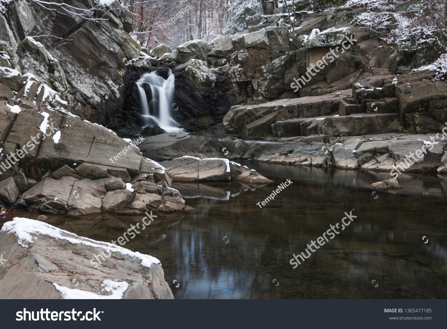 Waterfall Scotts Run Nature Preserve Northern Stock Photo Edit Now 1365477185