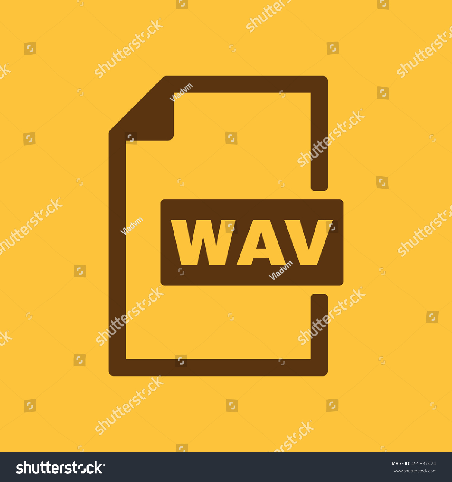 Wav Icon File Audio Format Symbol のイラスト素材 495837424
