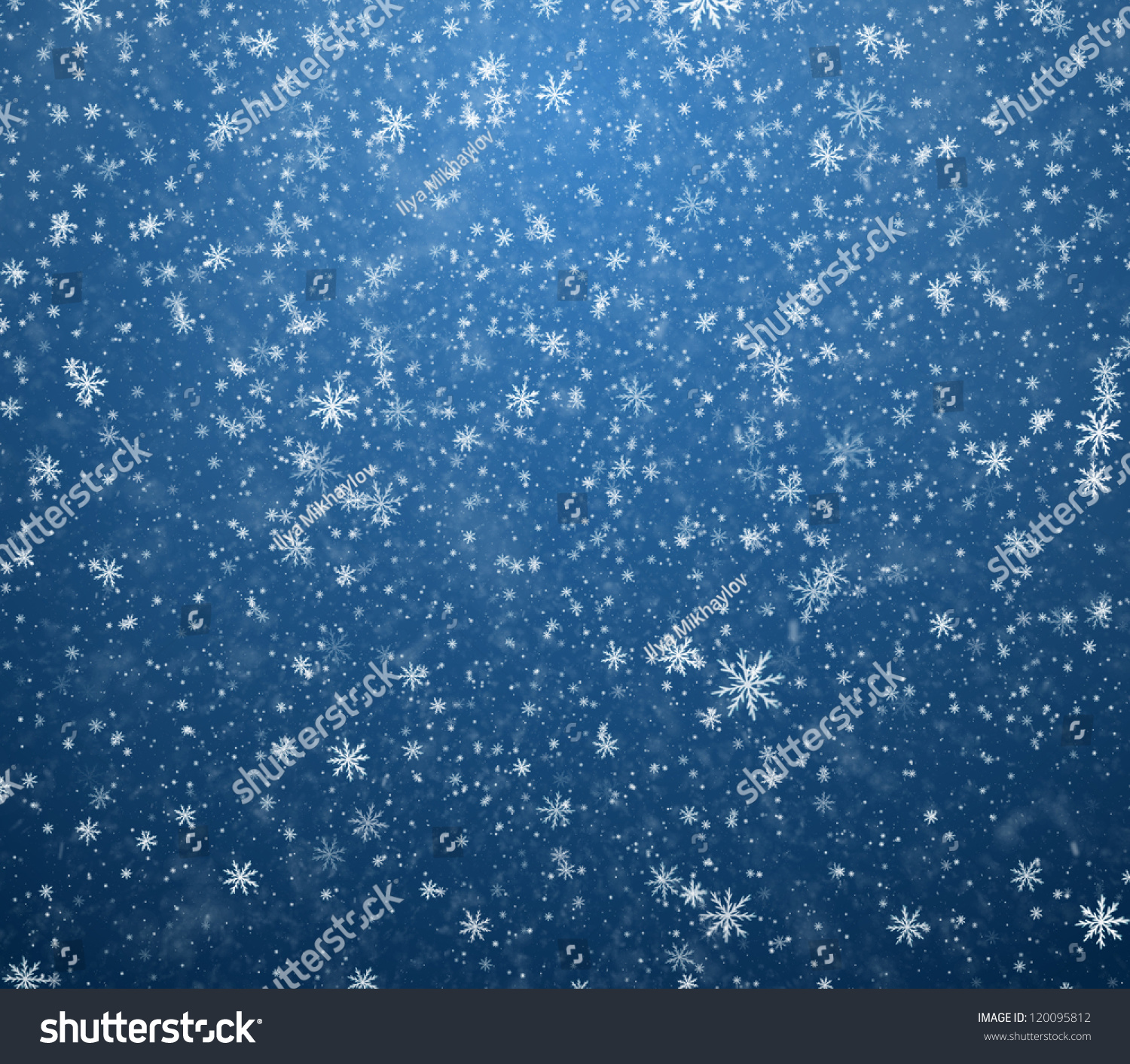 The Winter Background, Falling Snowflakes Stock Photo 120095812 ...