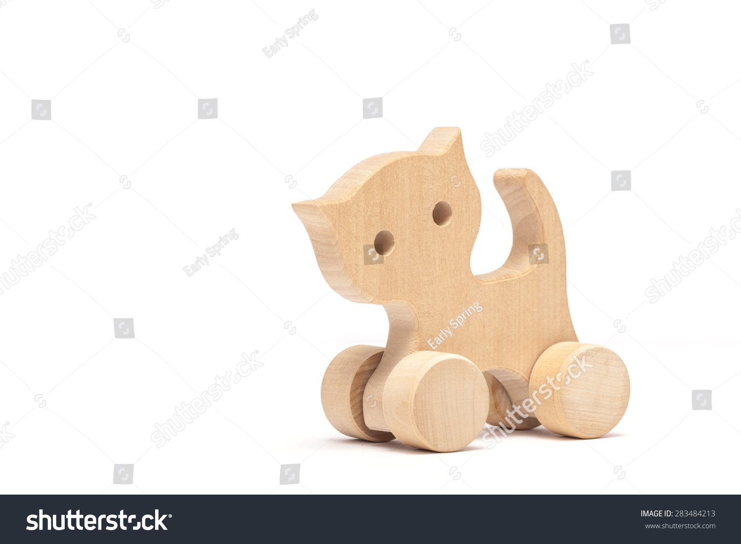 wooden toy cat