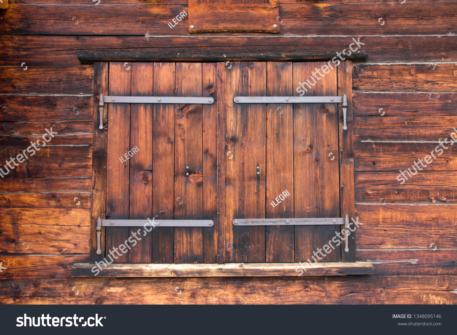 Wooden Wall Old Barn Window Closed Backgrounds Textures Stock Image