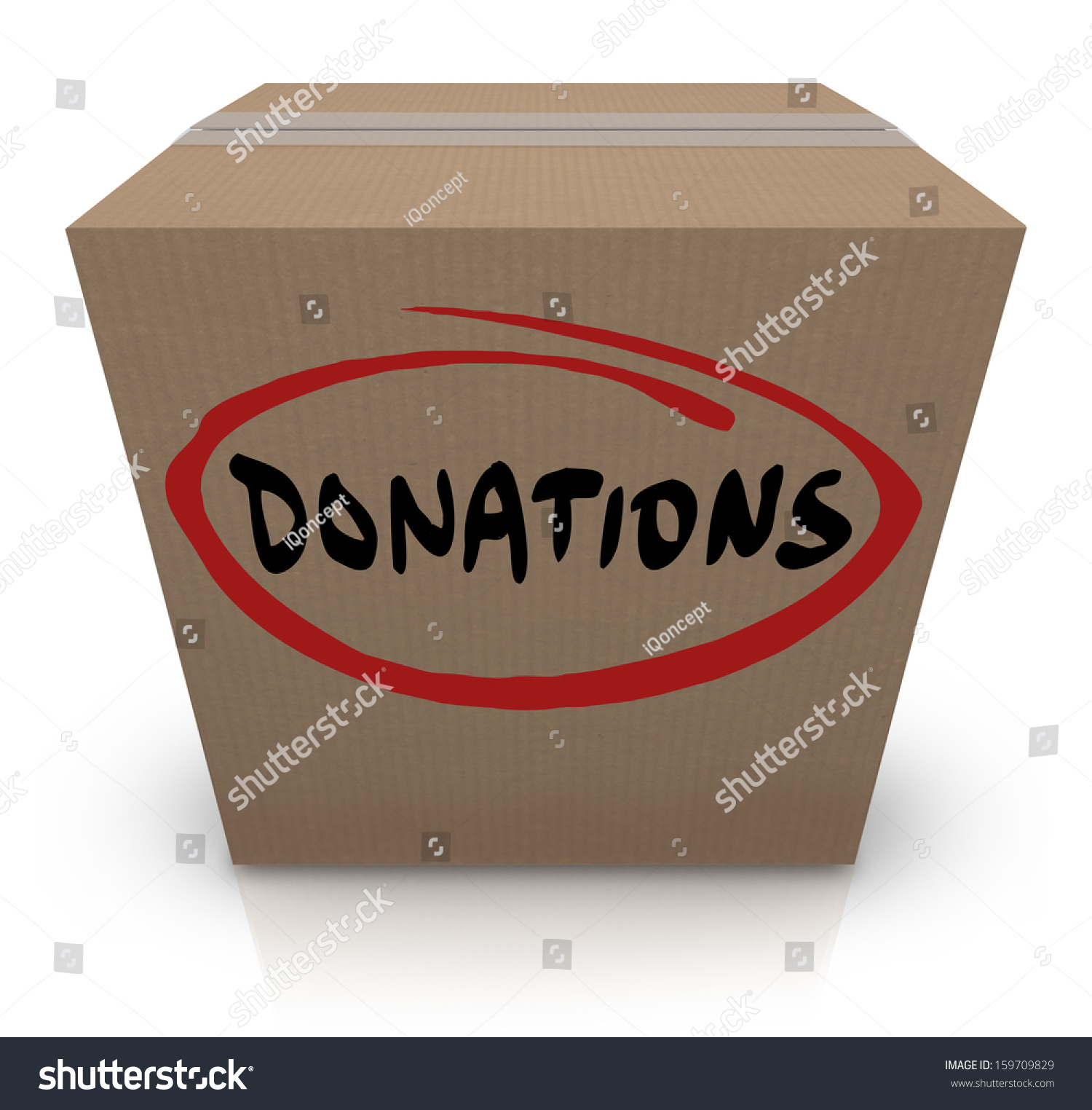 Word Donations On Cardboard Box Illustrate Stock Illustration 159709829 ...