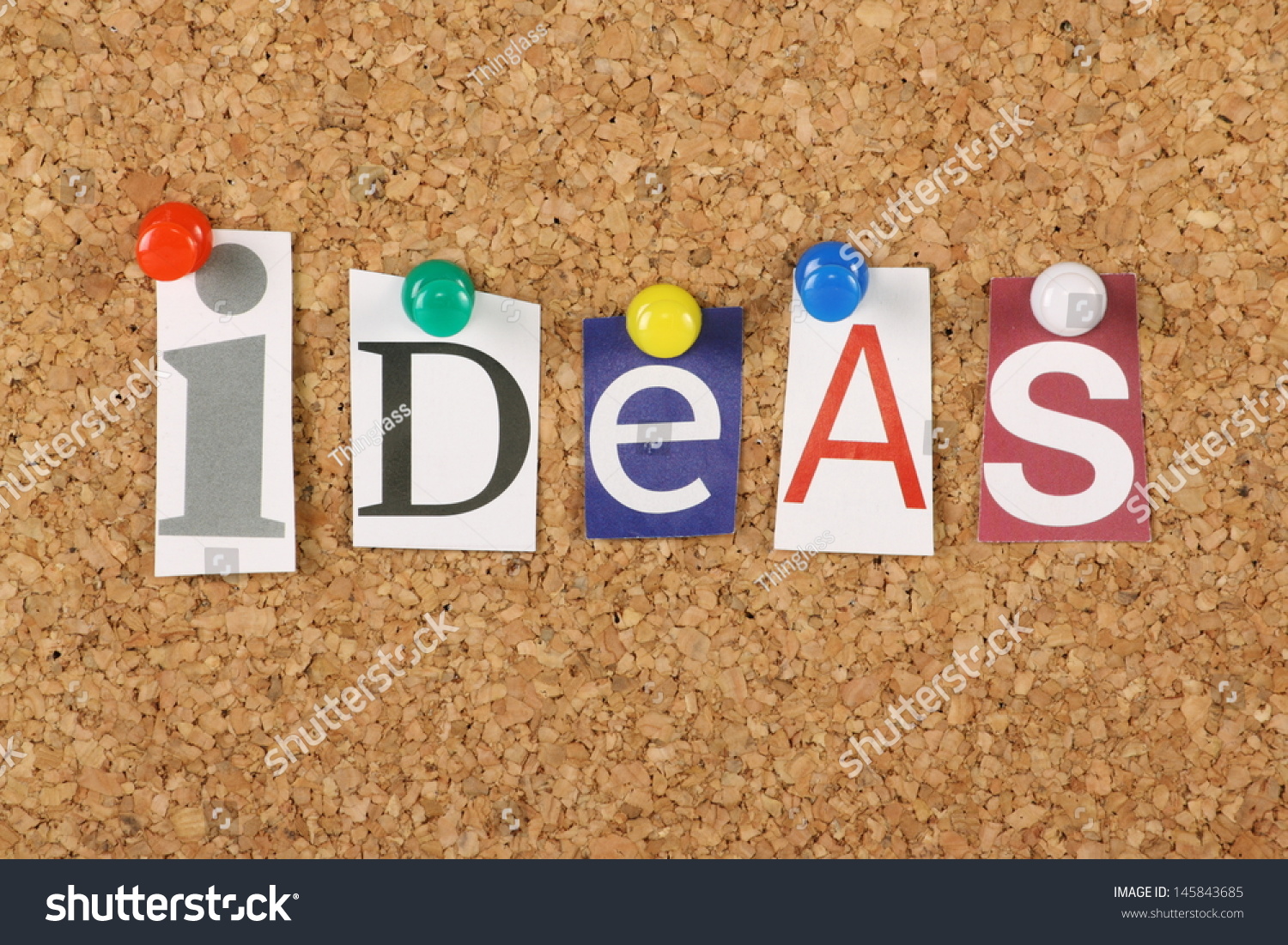 Word Ideas Cut Out Magazine Letters Stock Photo 145843685 - Shutterstock