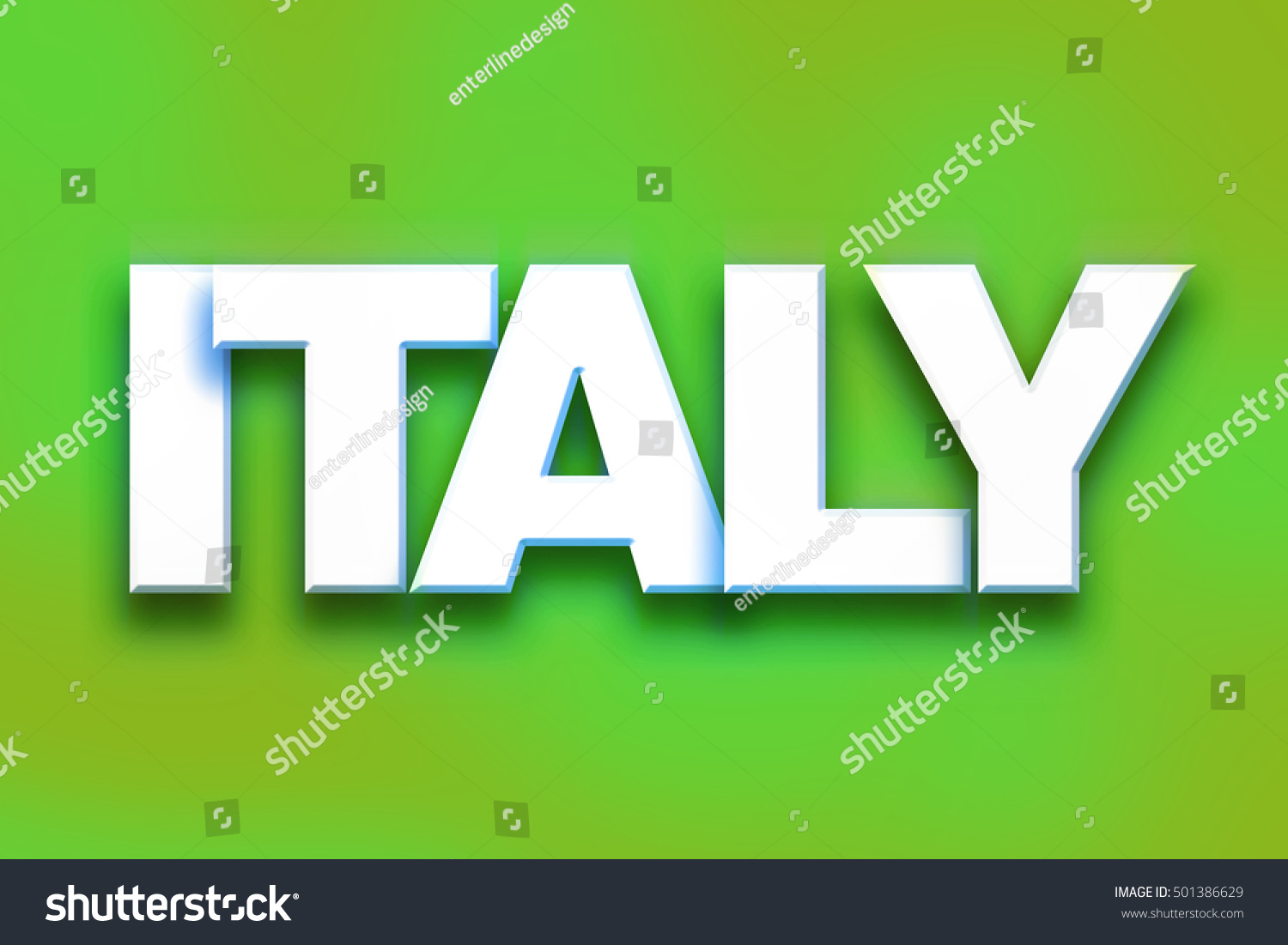 Word Italy Written White 3d Letters Stock Illustration 501386629 ...