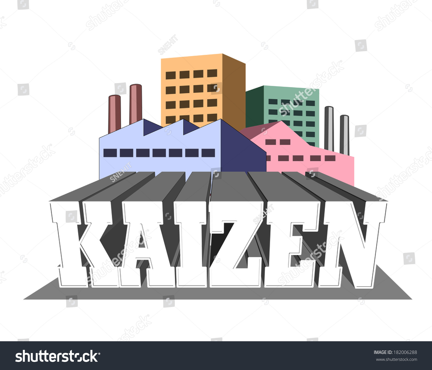 Word Kaizen Means Continuous Improvement Comes Stock Illustration ...