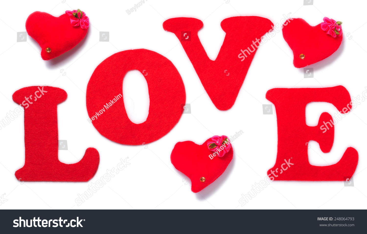 The word Love on a white background