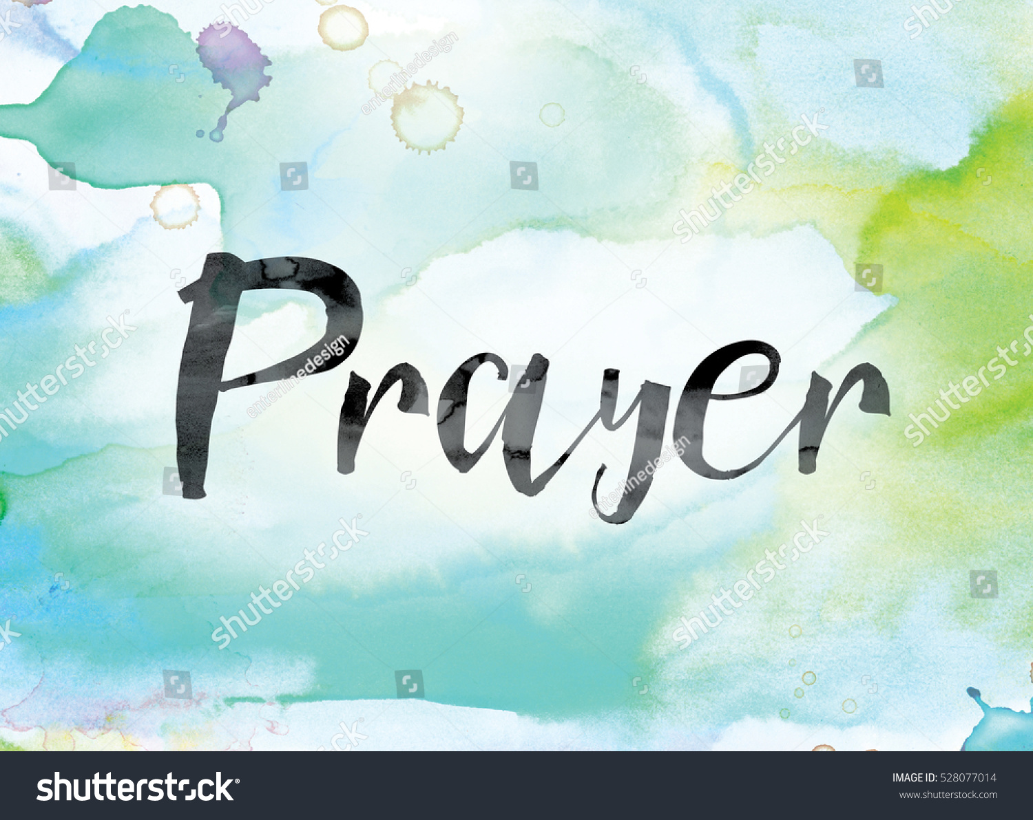 Word Prayer Painted Black Ink Over Stock Illustration 528077014 ...