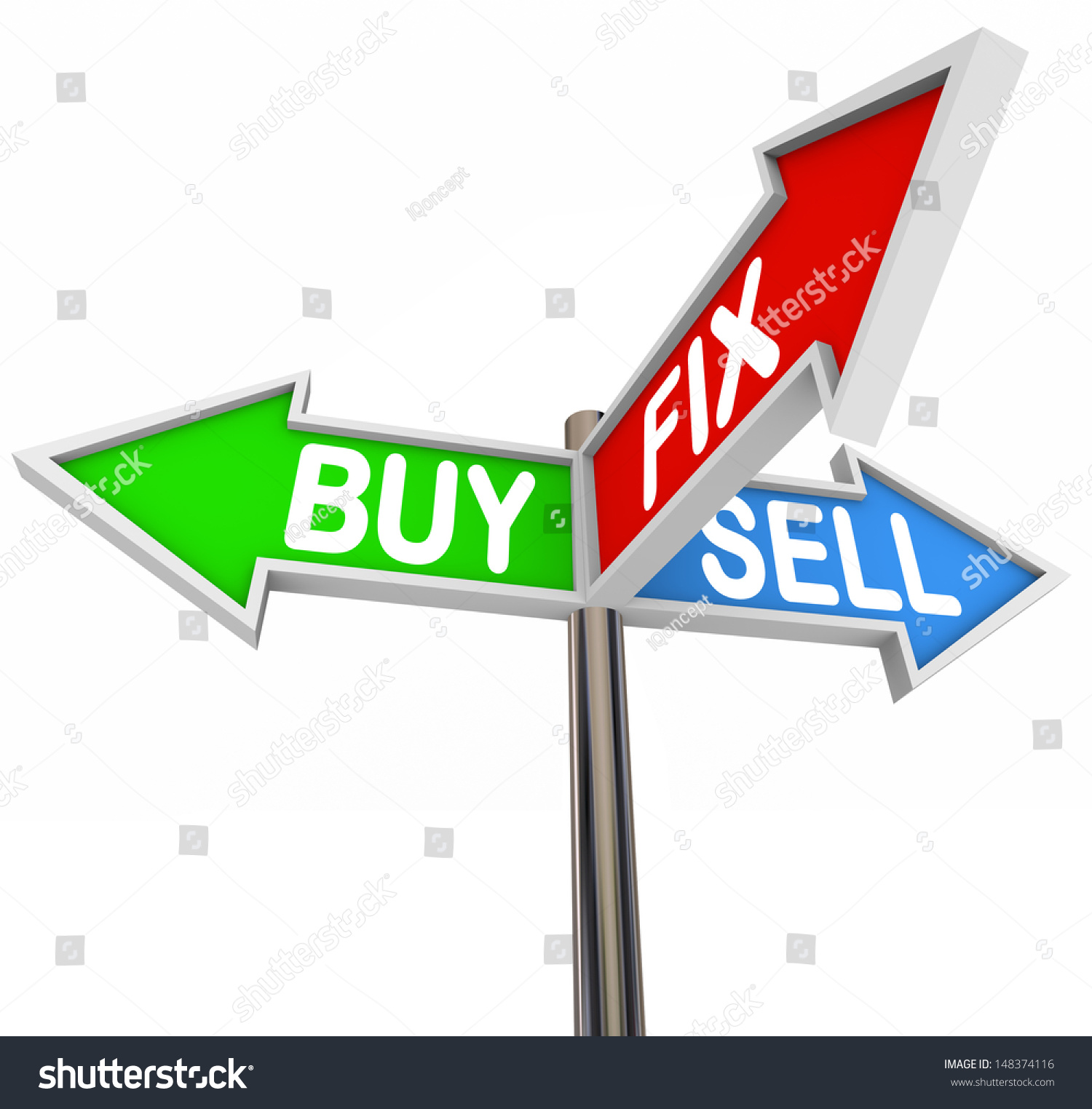 Words Buy Fix Sell On Three Stock Illustration 148374116 - Shutterstock