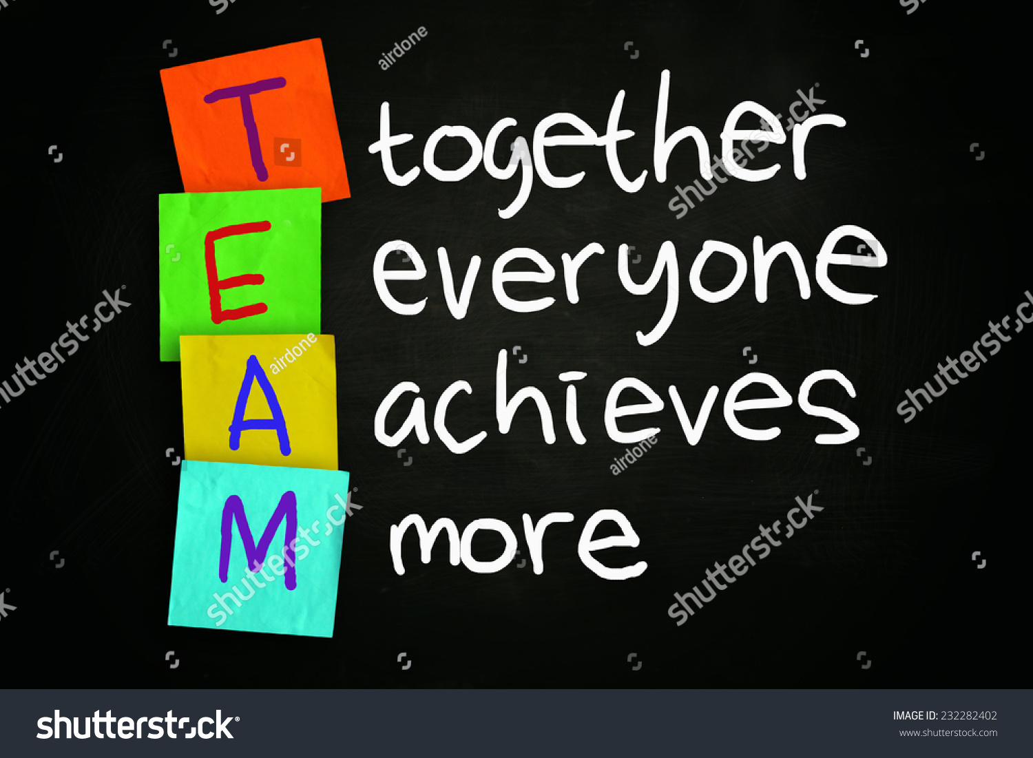 Words Team Together Everyone Achieves More Stock Illustration 232282402 ...