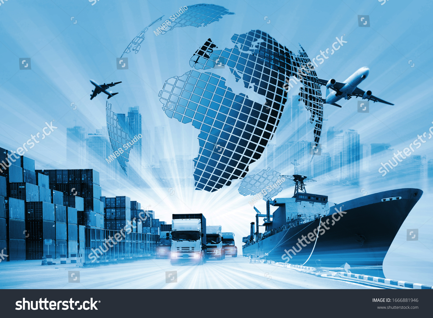 World Logistics Background Transportation Industry Shipping Stock Photo ...